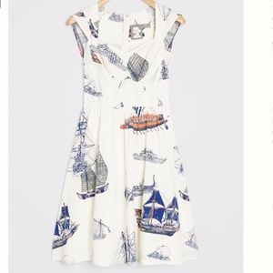 Seafarer Boat Sea Nautical Graphic Boho Hipster Art Dress